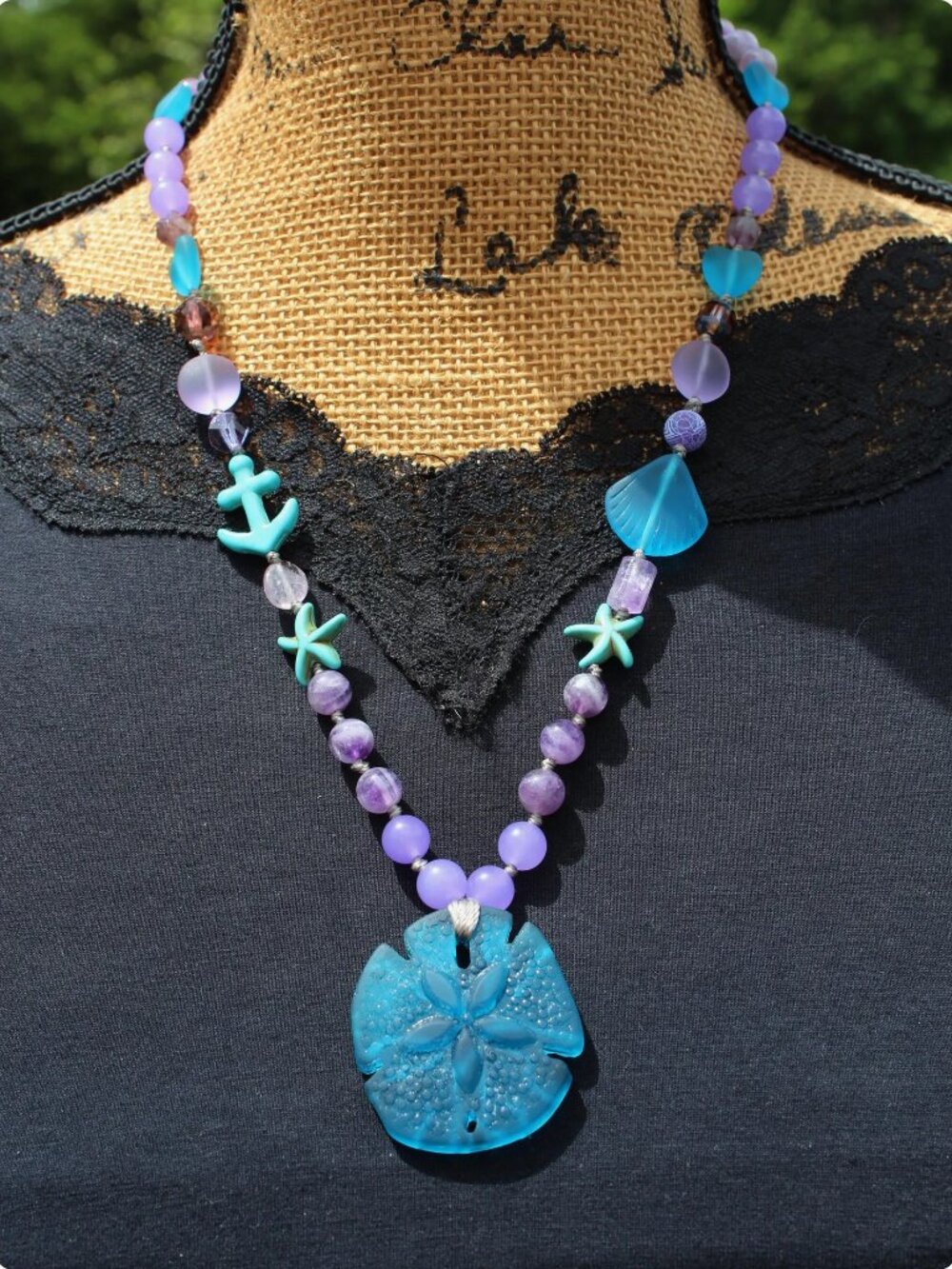 Sand Dollar Whisper Unique Sea Glass Necklace